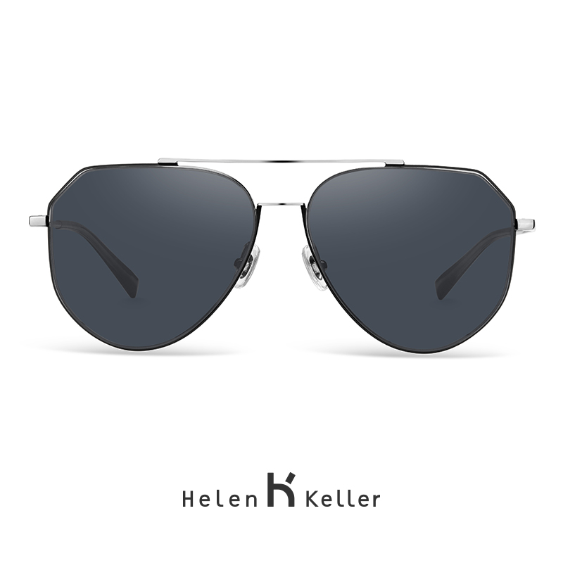 海伦凯勒2020邓伦同款复古双梁变色太阳镜金属框男开车墨镜H8860
