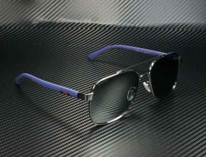 代购Gucci GG0422S 004 AVIATOR RUTHENIUM灰男款墨镜太阳眼镜
